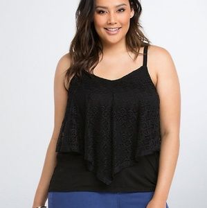 Torrid Black Lace Overlay Cami
